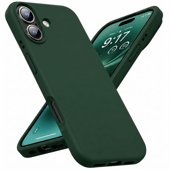 Entronix Silicone Case Compatible with iPhone 16, Protective Cover, Green