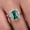 thumbnail image 3 of 925 Sterling Silver Shiny Emerald Square Cubic Zirconia Rings Diamond Rings for Women Jewelry Findings Earring Backs Findings, 3 of 5