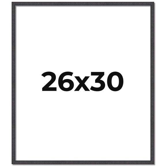 26x30 Rustic Brown Real Wood Picture Frame Width 0.75 inches | Interior Frame Depth 0.5 inches |