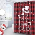 thumbnail image 2 of JOOCAR Christmas Shower Curtain, Red and Black Buffalo Plaid Snowman Let It Snow Christmas Shower Curtain for Home Bathroom Waterproof Festive Decoration, 2 of 5