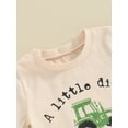 thumbnail image 4 of Toddler Boy Shorts Set Letter Tractor Print Short Sleeve Round Neck T-Shirt with Solid Shorts 2Pcs Outfits, 4 of 8