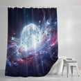 thumbnail image 4 of Moon Explosion Shower Curtain Set, Waterproof Shower Curtains for Bathroom, Modern Abstract Art Galaxy Universe Washable Fabric Cloth Bath Curtain for Bathtub Decoration with Hooks 72x78 Inches, 4 of 9