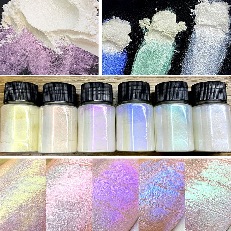 OOKWE 6Box/Set Mica Powder Grade Pearlescent Pigment Mica Powder for Epoxy  Resin Soap Dye DIY Craft Candle Making 10g/Each 