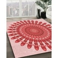 thumbnail image 3 of Ahgly Company Machine Washable Indoor Square Transitional Pastel Pink Area Rugs, 4' Square, 3 of 7