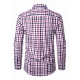 thumbnail image 3 of sogami Men's Gingham Shirt Casual Long Sleeve Button Down Plaid Shirt Regular Fit, 3 of 8