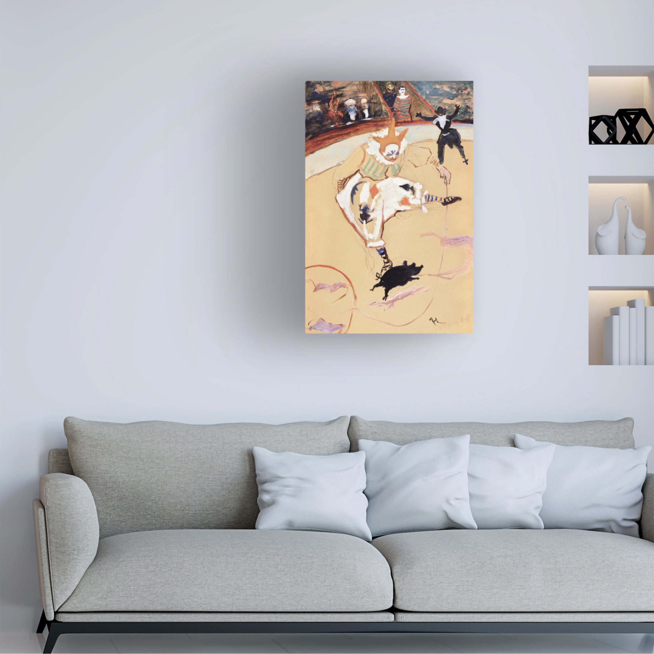 Trademark Fine Art Pictufy At the Circus Fernando Medrano With a Piglet ca. 1889 Canvas Wall Art