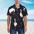 thumbnail image 2 of Fotbe Fashionable Goose Camisa Hawaiana para Hombre Unisex – Camisa Casual de Verano con Botones de Manga Corta de Algodón y Lino,3X-Large, 2 of 7