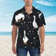 thumbnail image 2 of Fotbe Fashionable Goose Camisa Hawaiana para Hombre Unisex – Camisa Casual de Verano con Botones de Manga Corta de Algodón y Lino,Medium, 2 of 7