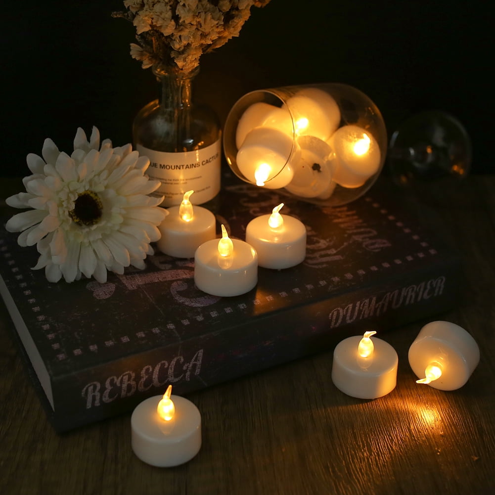 24PCS Flameless Battery Operated LED Votive Candles with Remote Control Flickering Tea Light