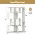 thumbnail image 3 of Costway 47" Open-back Geometric Bookshelf Home 6-Cube Large Bookcase with Anti-tip Kits White, 3 of 9