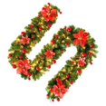 thumbnail image 2 of Yuarrent Plástico 2.7 m Navidad Ratán Árbol de Navidad portátil Guirnalda artificial Ventana Centro comercial de vacaciones con luz LED Kits de decoración para fiestas Rojo, 2 of 6