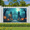 thumbnail image 5 of Halloween Theme Decorative Banner Spooky Atmosphere Jack o Lanterns Gate Design for Outdoor Decorating Holiday Party Night, 5 of 5