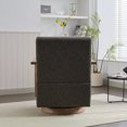 thumbnail image 5 of 30" Swivel Accent Chair - 360° Rotating PU Leather Lounge Chair with Solid Wood Armrests - Coffee/Brown/Gray (300lb Capacity), 5 of 9