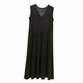 thumbnail image 4 of Sakmal Plus Size Nightgowns for Women Sleep Tanks Cotton Pajama Dress Black Sleeveless Sleep Tanks, 4 of 4