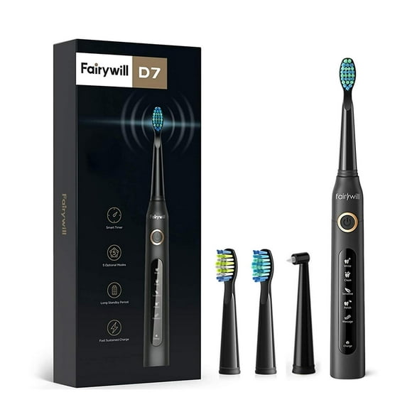 100% New,electric Toothbrush Rechargeable Application Fairywill D7 Sonic Electric Toothbrush Fully Automatic Clean White Soft Bristle Toothbrush