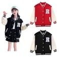 thumbnail image 5 of SGMVNU Boys Girls Lightweight Baseball Jacket Zip Up Bomber Jacket Thin Jackets Coat, Transitional Spring Fall Jacket Outerwear for Kids(Size 7-8 Years, nz1023_B-Black), 5 of 10