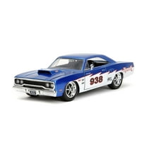 1970 Plymouth Road Runner #938 Candy Blue and White "Bigtime Muscle" Series 1/24 Diecast Model Car by Jada(Selections May Vary)