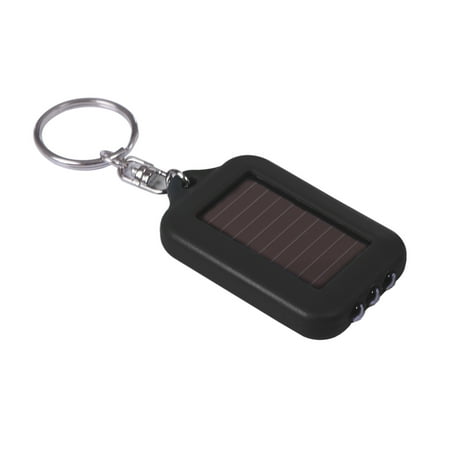 - HDE Emergency 3 LED Torch Flashlight Key Fob Solar Energy Power Keychain Lamp Light (Black)
