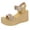 Gold, variant on Women's Sparkly Sequin Platform Sandals for Dressy Comfortable Elastic Ankle Strap Slip on Wedge Chunky Heeled Walking Summer Shoes Bride Wedding Gold Size 7.5