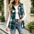 thumbnail image 5 of Womens Fall Plaid Midi Vests Sleeveless Stand Up Collar Button Down Fashion Casual Outerwear Multicolor 03 XL, 5 of 7