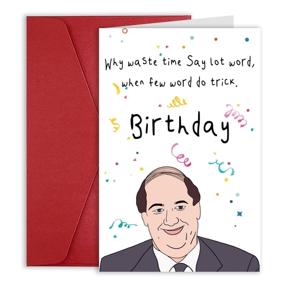 Tarjeta de cumpleaños divertida de The Office Bhiosng 20,5 x 13,5 cm
