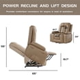thumbnail image 3 of Power Lift Recliner Chair - Heat and Massage,Recliner Massage Chair,Adjustable Furniture for Back,Legs,PU Leather Electric Lift Chair Designed for The Elderly and People with Mobility impaired, 3 of 7