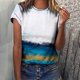 thumbnail image 2 of Jersey de cuello redondo de verano para mujer, camisa informal estampada, blusa superior de fondo Pompotops hfajkhk138764, 2 of 9