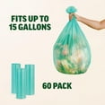 thumbnail image 4 of Compostable 10-15 Gallon Garbage Bag, Heavy Duty Eco Friendly Tall Trash Bags, Biodegradable Waste Basket Bin Liner Sack for Kitchen, 60 Count, 4 of 4