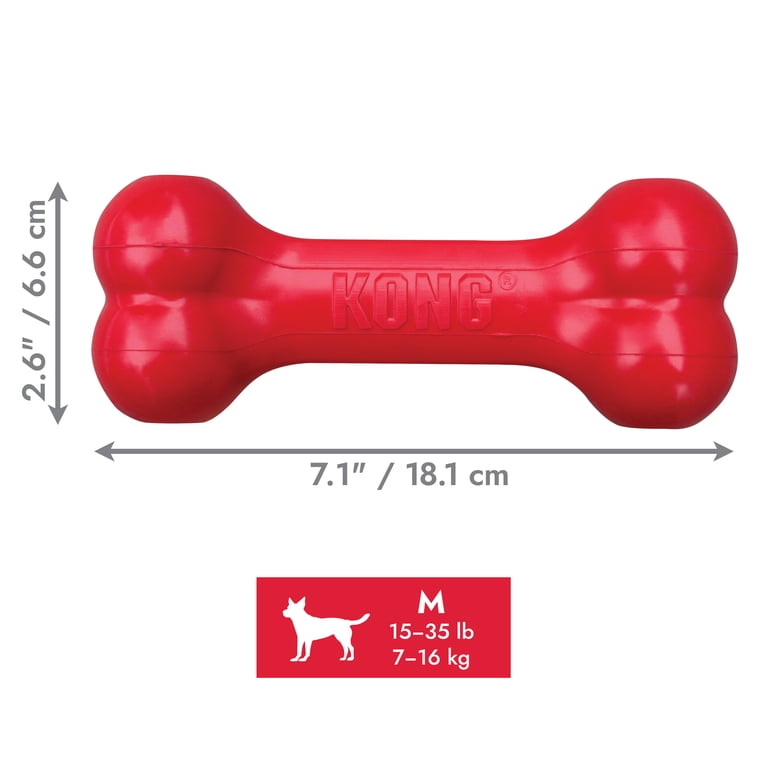 KONG Goodie Bone Rubber Dog Toy, Medium, Red photo 5