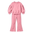 thumbnail image 4 of Linfrsh Toddler Outfits Girls' Set Clothing Baby Spring and Colored Hoodie Flared Pants Two Piece Cotton Set, 4 of 4