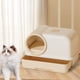 thumbnail image 1 of Caja de arena para gatos cerrada, inodoro a prueba de salpicaduras con pala, suministros para mascotas, bandeja de arena para gatos, orinal para gatos Beige, 1 of 10