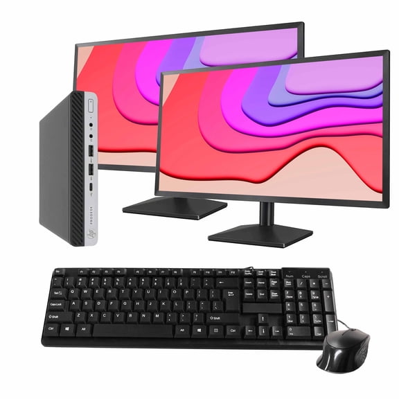 Restored Dell OptiPlex 3060 Mini Computer Bundle | Intel Core i5, 16GB RAM, 500GB SSD | Windows 11 Pro, Dual 24" Monitors | Blair Tech