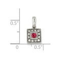 thumbnail image 3 of 14K White Gold Family Jewelry Diamond Semi-Set Pendant, 3 of 3