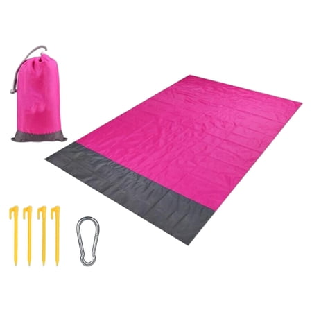 , Large 79''×55'' Beach Mat Outdoor Picnic Blanket Water Portable Picnic Beach Mat, Sand Mat for Outdoor Travel Rose Red