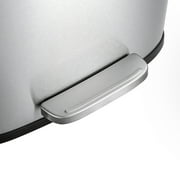Qualiazero Kitchen Trash Can, 13.2 Gallon Stainless Steel Step Garbage Bin with Soft Close Lid, Silver