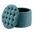 thumbnail image 1 of TOV Furniture Queen Velvet Storage Ottoman, Sea Blue, 1 of 3