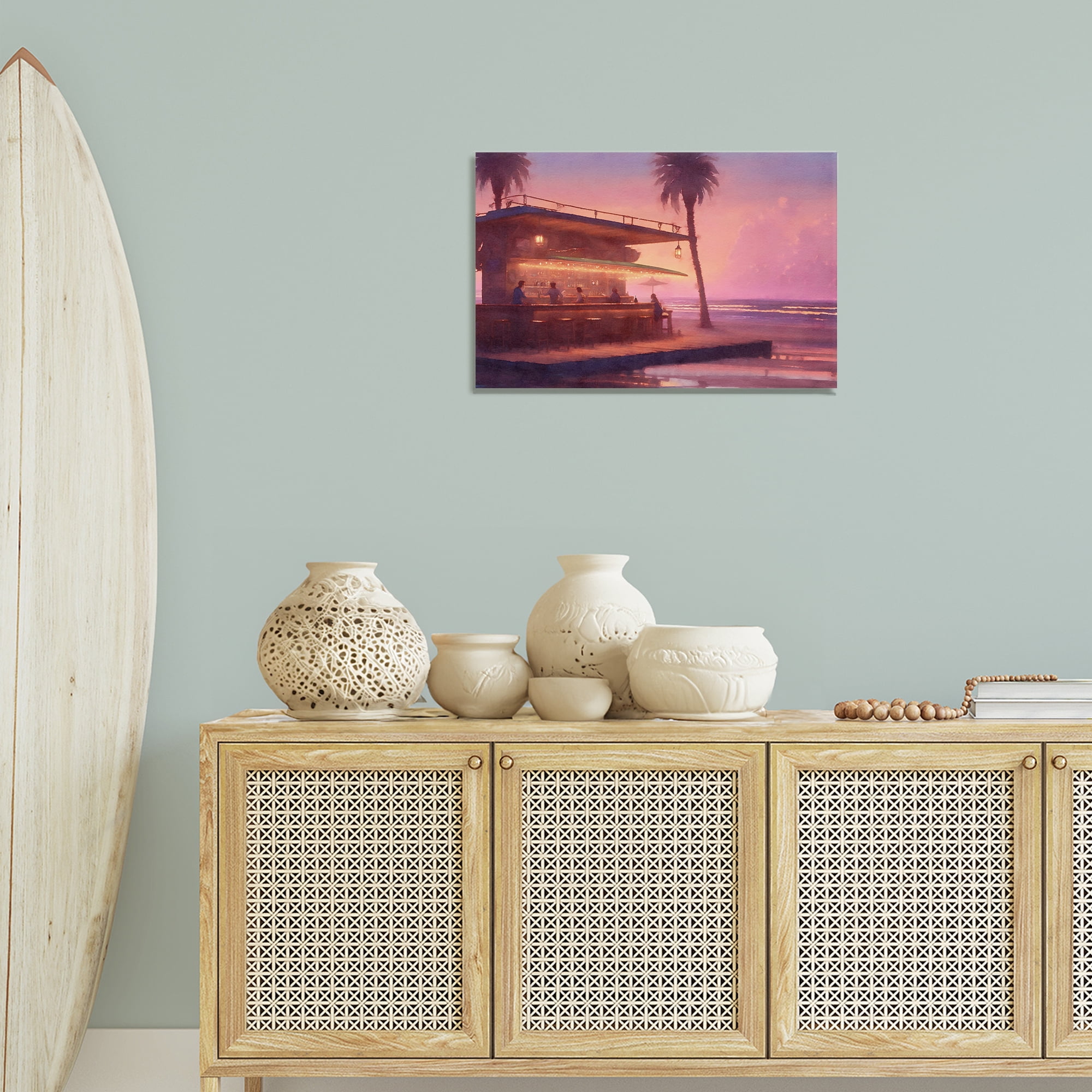 Stupell Industries Vivid Tropical Sunset Nautical & Beach Painting Wrapped Canvas Art Print Wall Art, 24 x 16