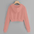 thumbnail image 5 of Women Cropped Zip Up Hoodie Long Sleeve Y2K Trendy Jacket Casual Cute Top Sweatshirt 2025 Fall Clothes for School Pink, 5 of 5