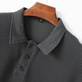 thumbnail image 5 of Men's Button Up Turn Down Lapel Short Sleeve Shirt - Solid Color Sports Shirt S-XXXL, 5 of 8