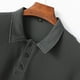 thumbnail image 4 of Camisas Para Hombre Manga Larga Camisa de hombre con botones hacia arriba y solapa hacia abajo Camisa deportiva de manga corta de color sólido (Dark Gray, XL), 4 of 7