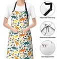 thumbnail image 6 of Lsque Dinosaurs and Tropical Leaves Waterproof Apron Chef Aprons for Men Heavy Duty Chemical Work Apron Extra Long Grilling Aprons with Adjustable Bib Apron, 6 of 9