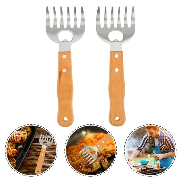 CIMAXIC Shredding Meat Fork Outdoor BBQ Wood 2Pcs