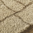 thumbnail image 6 of Hauteloom Chesna Boho Hand Tufted Natural Fiber Wool Shag Area Rug - Modern Geometric Abstract Carpet for Living Room, Bedroom, Dining Room - High Pile - Beige, Taupe, Sandstone - 9' x 12', 6 of 7
