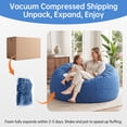 thumbnail image 7 of Skandiquip 4Ft Bean Bag Sofa, Stuffed Memory Foam Bean Bag Chair for Adults,Blue, 7 of 7