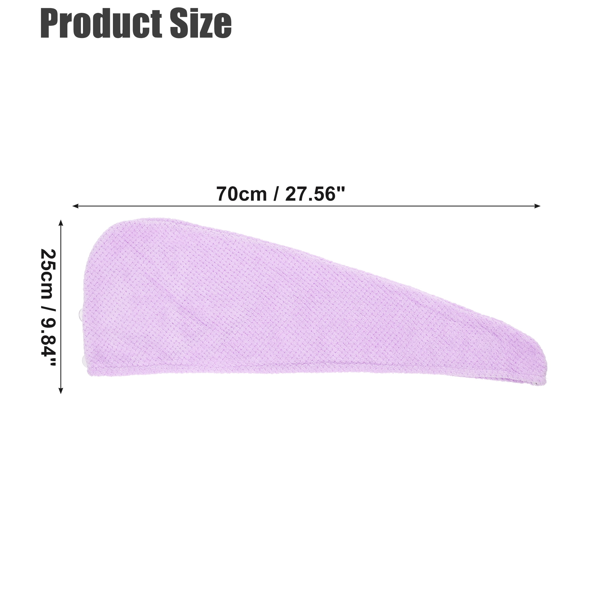 Unique Bargains 2 Pcs Soft Hair Towel Coral Fleece for Wet Long Hair Purple