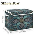thumbnail image 3 of Storage Box With Lid 16.5x12.6x11.8In Foldable Stacked Household Storage Box Green Pattern Seamless, 3 of 7