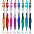 thumbnail image 1 of 8 Pcs Multicolor Gel Pens, 0.7mm Colored Retractable Pens Medium Point, Quick Dry Gel Ink Pens Bulk Smooth Writing with Soft Anti-Slip Grip for Journaling Office Supplies School Women Men, 1 of 6