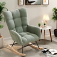 thumbnail image 1 of Moderno teddy rocking chair para nursery - forrado glider con high back, armrests, y side pocket, provides comfort as an accent chair, 1 of 7