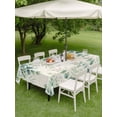 thumbnail image 4 of Outdoor Tablecloth with Umbrella Hole for Patio/Picnic/Party/Camping, Green Eucalyptus Leaves Waterproof Table Cloth Rectangle Table Cover Washable, Spring Daily Flowers Plants Beige (60"x 120"), 4 of 8