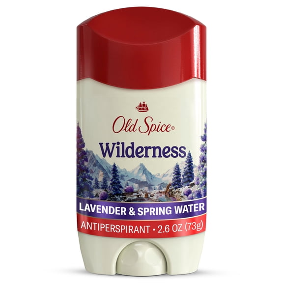 Old Spice Deodorant for Men, Antiperspirant, Wilderness-Lavender Spring Water, 24/7 Sweat Protection, 2.6 oz